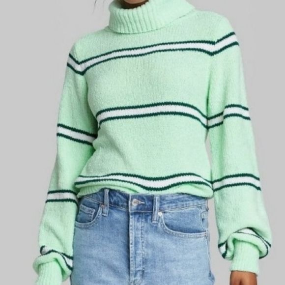 Wild Fable Striped Turtleneck Sweater Small - Picture 1 of 8